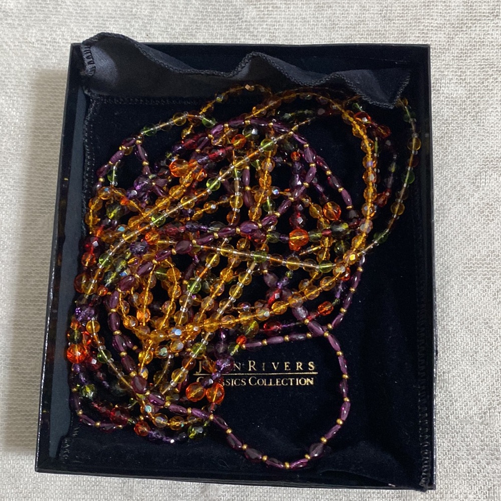 Vintage Joan Rivers Czech Glass Bead Multi-Stand Necklace - Picture 13 of 14